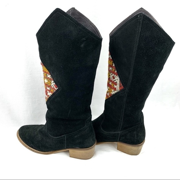 Howsty midki suede embroidered western boho cowboy boots, size 38 - Picture 6 of 15